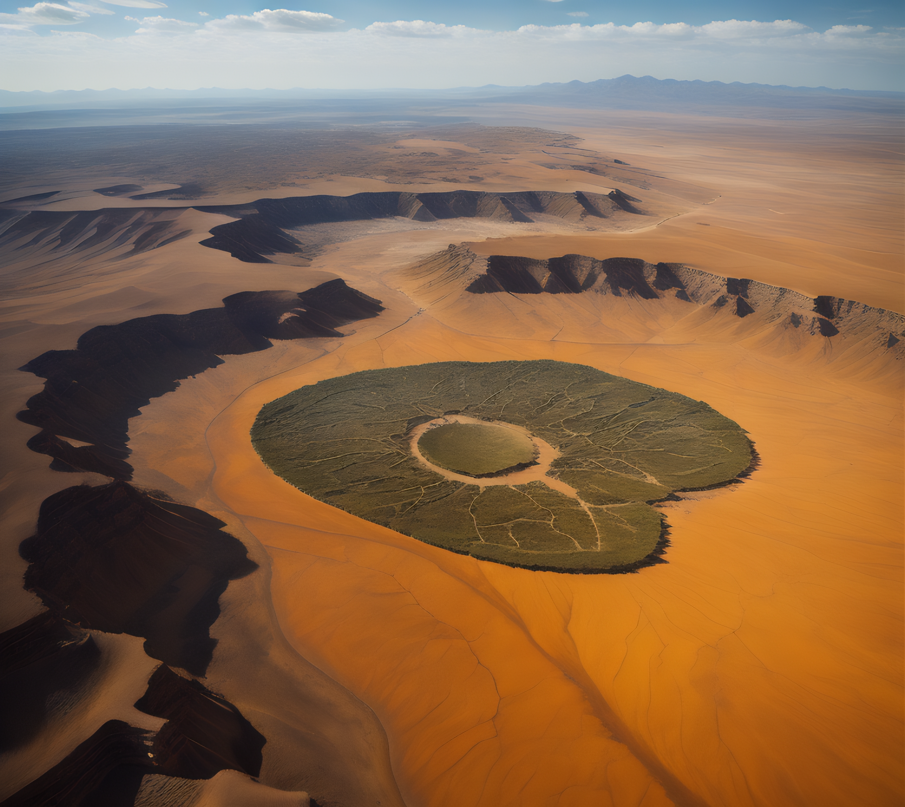 An awe-inspiring aerial view of Turkana, capturing the breathtaking beauty and vastness of the region. This image provides a unique perspective on Turkana's landscape, perfect for those interested in exploring its natural wonders